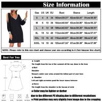 Vestido De Mujer Para Fiesta Noche V-Neck Con Lentejuelas Y Hombros Fríos Vestido Casual De Color Sólido Largo De Rodilla - details 34