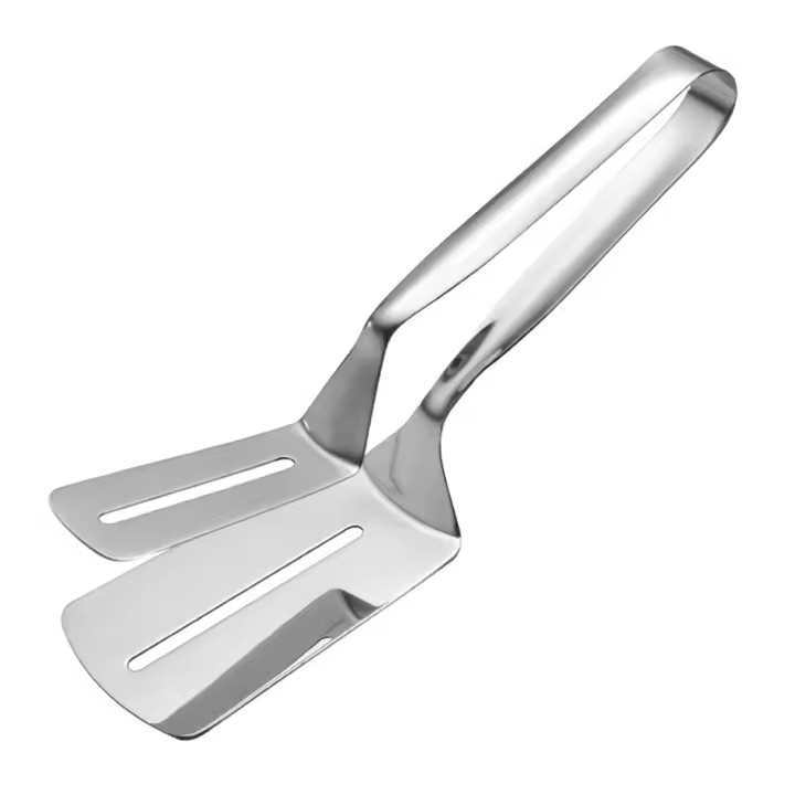 Clip de pala de doble cara de acero inoxidable, pinzas de cocina de espátula de acero inoxidable, Clip de espátula para voltear abrazadera de parrilla - 1