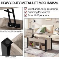 Mesa de Café Elevable con Cajón Estilo Moderno para Sala Patas de Madera Maciza - details 12