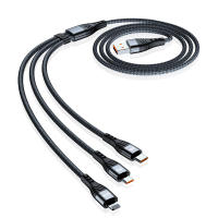 Cable de carga súper rápida 3 en 1, 6A, 66W, 1,2 M, 2M, cargador Micro USB tipo C, nailon trenzado para iPhone, Xiaomi, Samsung - details 15