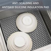 Tapete de silicona para mesa de 13,5 x 13,5 pulgadas, tapete para fregadero, protectores para fregadero, antiescaldado, fácil de limpiar, aislante del calor - details 2