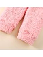 Conjunto de Ropa de Peluche con Capucha para Niña Recién Nacida Sudadera de Manga Larga, Top + Pantalón, Conjunto Cálido Diario para Otoño e Invierno - details 4