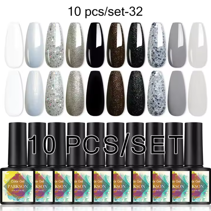 Parkson-Juego de esmaltes de Gel UV para manicura, barniz semipermanente para manicura, 81 colores, 10 unidades por Set - 1