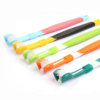Cepillos de dientes para perros, 2 uds., azul, amarillo, con pilas, adecuados para perros adultos, diseño de tres lados para una fácil limpieza de los dientes - details 0