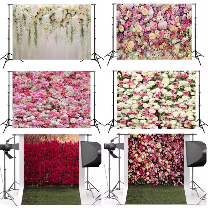 Pared de flores multifuncional, telón de fondo de 210x150cm, decoración de fiesta de boda, fondos de fotografía 3D, H1 - 1