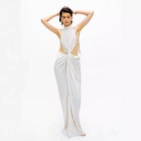 Primavera nicho diseño de alta dama puro deseo colgar cuello flaco francés calado retorcido shell fuga cintura vestido - details 1