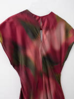 TRAFZA-Vestido largo con estampado para mujer, prenda de manga corta con cuello redondo y botones en la espalda, elegante y ajustado, para verano - details 26