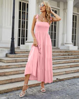 Vestido de tirantes largo estampado para mujer, sin mangas, para ir al trabajo, verano 2025 - details 16