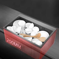 Fregadero de cocina empotrable de acero inoxidable, 50 x 45 cm, con escurridor con dispensador de jabón, color negro mate - details 2