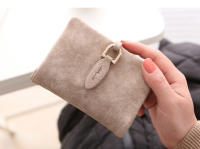 Nueva cartera corta para mujer, ultrafina, moda coreana, versátil, estilo fresco europeo y americano, monedero de cuero suave mate con cremallera - details 7