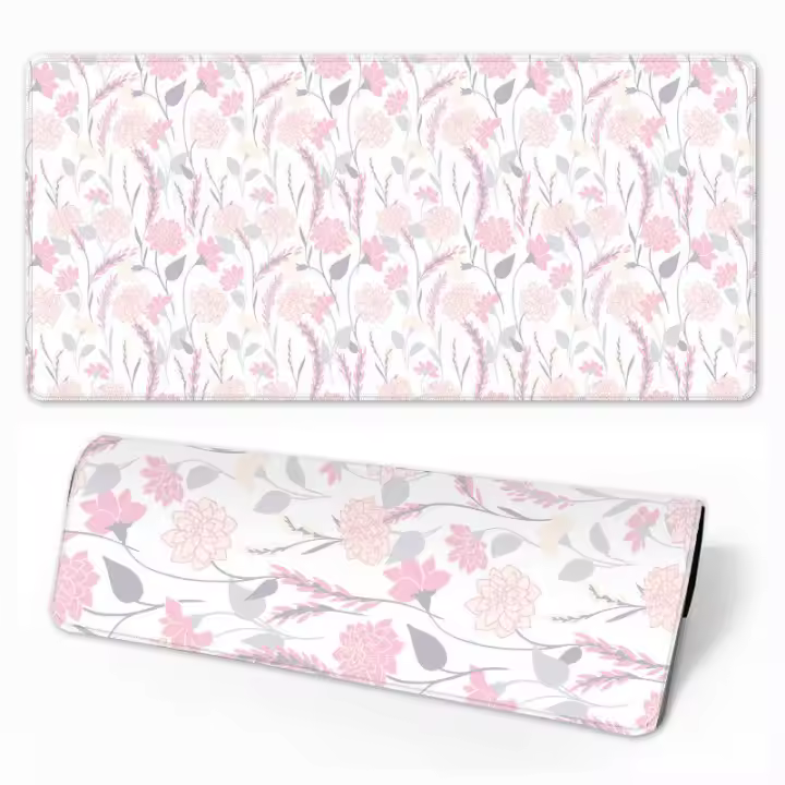 Almohadilla creativa minimalista para cuaderno, alfombrillas de goma para ratón con estampado Floral, costuras de precisión - 1