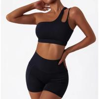 Sujetador a prueba de golpes para mujer con parte de atrás bonita, ropa deportiva para gimnasio y correr, chaleco Fiess, Top con correa Irregular, Material de nailon - details 20