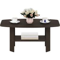 Mesas de café de diseño sencillo, Madera compuesta, Nogal/Negro, 54,61 x 54,61 x 41,28 cm - details 16