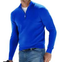 Nuevo jersey de manga larga para hombre, suéteres de Color sólido con media cremallera, suéter de punto con cuello en V, ropa de calle transpirable de gran tamaño para hombre - details 8
