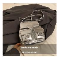 Diseño sentido nicho mochila plata amor de las mujeres nueva moda mochila versátil cadena cubo bolsa de viaje - details 12