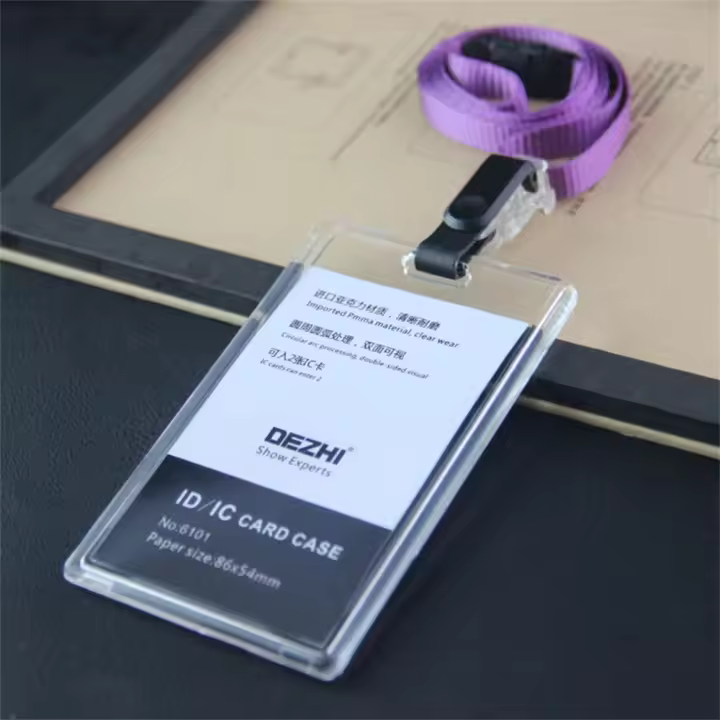 Portatarjetas de identificación de trabajo, tarjeta de empleado, tarjetero de visita ajustable, tarjeta bancaria, funda de Tarjeta De Nombre comercial, suministros de oficina - 1
