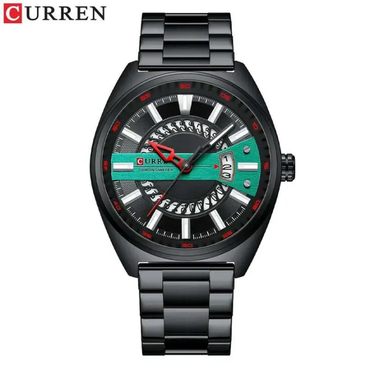 Reloj de Cuarzo CURREN 8403 Reloj de Tira de Acero con Calendario Estilo de Negocios y Ocio para Hombres Reloj de Pulsera de Cuero Automático - 1