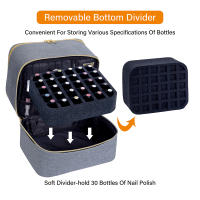Organizador De Esmaltes De Uñas Portátil Doble Capa Para Amantes De Los Esmaltes De Uñas Bolsa De Almacenamiento Cosmético De Poliéster Con Cremallera - details 4