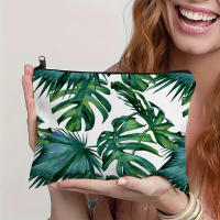 Bolso De Maquillaje Portátil De Viaje Estampado De Hoja Tropical Bolso De Almacenamiento Para Cosméticos Estilo Fashion Cierre De Cremallera Material De Poliéster - details 4