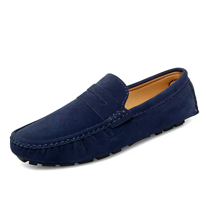 Mocasines informales antideslizantes para hombre, zapatos ligeros de cuero de gamuza para conducir, caminar - 1