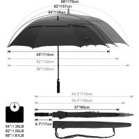 Paraguas de golf con apertura automática, paraguas impermeables a prueba de viento con techo doble extra grande de gran tamaño - details 2
