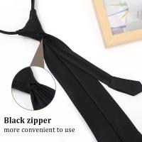 Corbata Simple Para Hombre Y Mujer Negra Mate Clip on Uniforme De Traje Estilo Fashion Tamaño Unico Adecuada Para Estudiantes Y Funerales - details 4