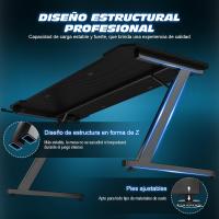 Escritorio Gaming en Forma de Z Ergonómica, Mesa Gamer de Fibra de Carbono, Mesa para - details 2