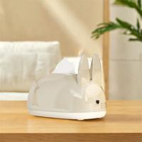 Caja de pañuelos de conejo de estilo cremoso creativo, dispensador de toallas de papel decorativo de gran capacidad, plástico con resortes, soporte de papel para oficina - details 6