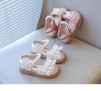 Sandalias de verano para niñas, zapatos de playa para niños con perlas y diseño de princesa, puntera abierta, suaves, antideslizantes, 2025 - details 2
