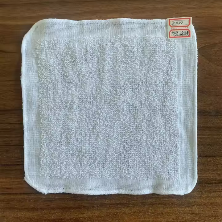 Toalla de cocina de algodón puro para niños, toallitas húmedas blancas, cuadradas, 20x20cm, 10 piezas - 1