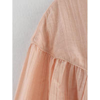 OUWU- Blusa para mujer, camisas y blusas primavera 2025, blusas holgadas de manga larga, blusas con cordones, cuello redondo, blusas elegantes de moda para mujer - details 6