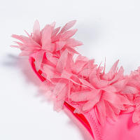 Traje de baño dividido de encaje rosa bebé para niñas, bikini para niños, ropa de baño para playa - details 4