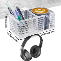 Clip desmontable en soporte para taza de escritorio, Clip de Metal, soporte giratorio antiderrames para auriculares, fácil instalación, ahorro de espacio - details 0