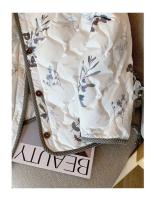 Chaqueta de Cuero Acolchada Vintage Ral Cuello Redondo, Un Suelto, Manga Larga, Abrigo de Moda para Mujeres - details 6