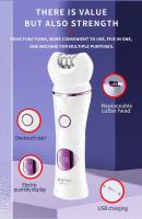 Kemei-depiladora 5 en 1 para mujer, Afeitadora eléctrica inalámbrica recargable, lavable, para piernas y brazos - details 6