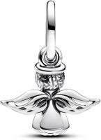 - Colgante de ángel brillante, compatible con pulseras Moments y ME, plata de ley, circonita cúbica, incluye caja original - details 0