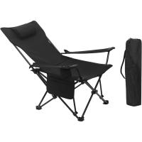 Plegable y Portátil, Acampada Ligera con Portavasos, Reposacabezas y Bolsas, Estructura Metálica para Soportar 150 kg, - details 2