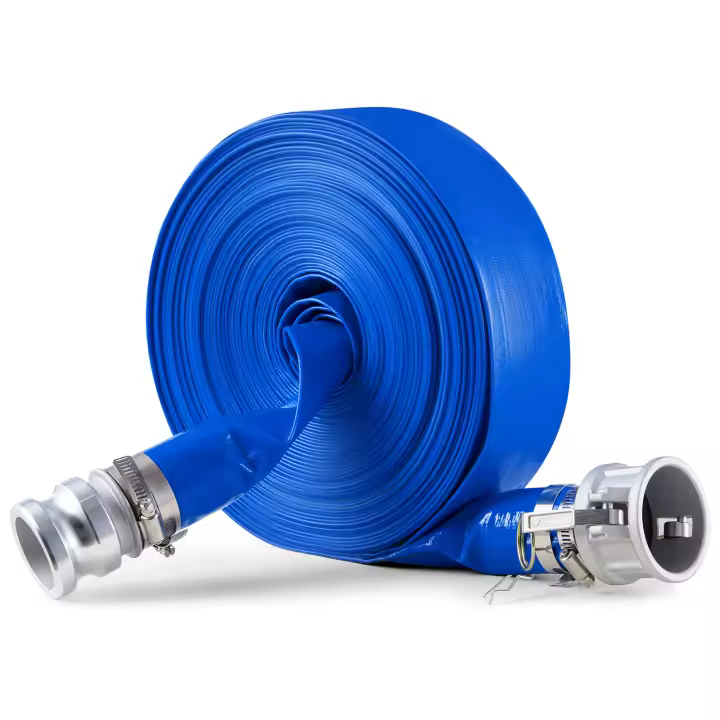 SucceBuy Manguera de retrolavado, 2 pulgadas x 100 pies, PVC azul con abrazaderas, Camlock, accesorios de aluminio, se adapta a varias bombas, para tratamiento de aguas residuales y agricultura - 1