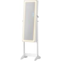 Armario de Joyas con Espejo LED, Joyero con Cerradura, Organizador con Cajón y Estante, Idea de Regalo, Blanco Nube JJC025W01, 41.5x37x157cm - details 15