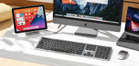 Teclado inalámbrico español con ñ Teclados bluetooth silenciosos recargables de aluminio para mac apple Tab let ipad slim teclados rusos recargables blanco - details 2