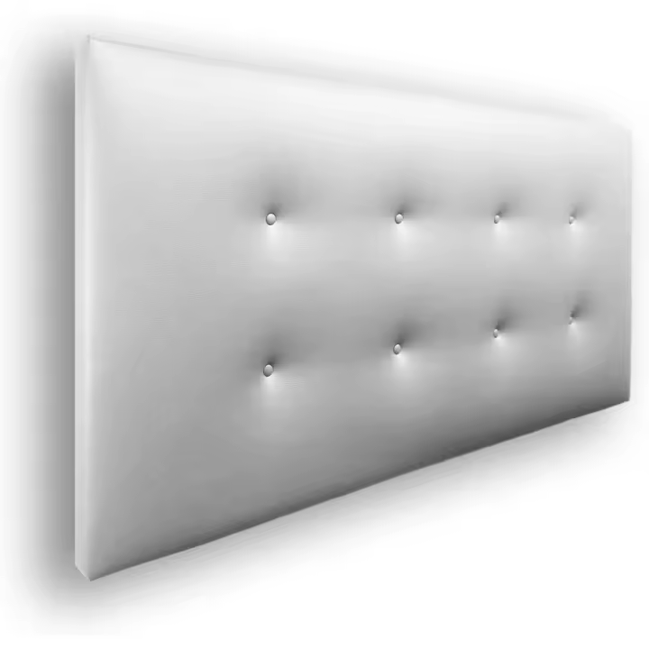 Estructura de Madera, Tapizado en Polipiel Blanco, Diseño Moderno con Botones, Fácil Instalación - Polipiel Blanco, 145 cm - 1