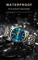 POEDAGAR Impermeable nuevo reloj de hombre doble calendario reloj de cuarzo luminoso - details 6