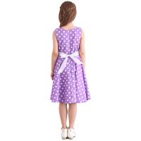 Vestido retro para niña, vestido vintage de princesa de verano sin mangas con lunares de algodón ligero y romántico floral de los años 50 para fiesta y boda Daliy - details 35