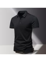 Polo de manga corta para hombre, Camiseta de algodón 100%, transpirable, informal, con solapa, de alta calidad, a la moda, novedad de verano - details 1