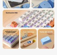 Langtu L98 teclado de tres modos de alto valor RGB con cable juego competitivo oficina escribiendo película inalámbrica teclado silencioso - details 3