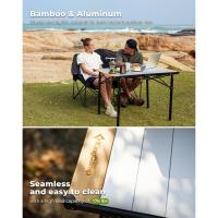 Mesa plegable enrollable de camping de aluminio portátil con bolsa de transporte - Mesa de picnic con soporte de hasta 80 kg - details 15