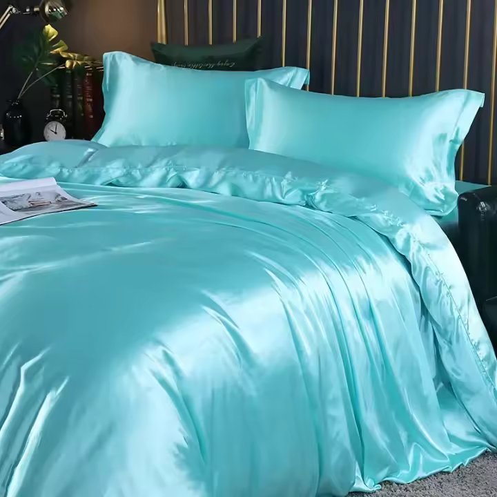 Juego de cama de seda Mulberry, Funda nórdica de seda con sábanas de tamaño Queen, Juego de cama King - 1