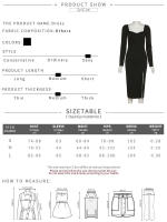 Vestido de manga larga con hombros descubiertos y escote cuadrado. - details 1