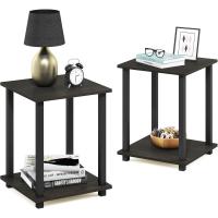 Mesa Auxiliar Simplista, Madera compuesta, Espresso/Negro, 2 Unidades - details 3