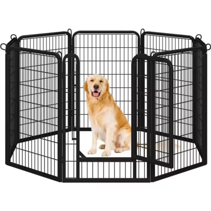 Parque para Perros con Cerradura Integrada 8 Paneles de Valla Alta de 100cm para Jardín Interiores y Exteriores - 1